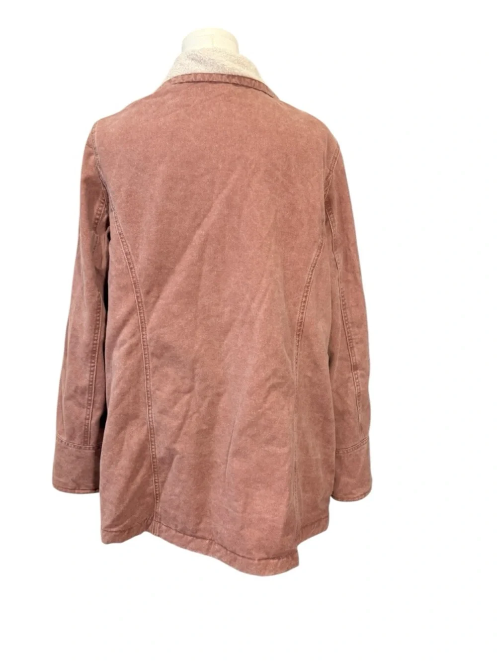 Pink Faux Sherpa Lined Barn Jacket Chore Coat Oversized 2XL - Picture 4 of 6